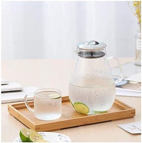 Chaiodengzi Glass Pitcher 2 litros reutilizáveis ​​de gelo adequados para leite de café gelado e garrafas de suco para a
