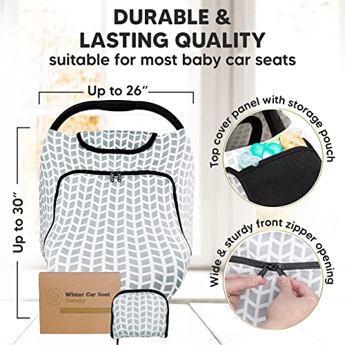 Capa de assento de carro Keababies para bebês e mochila de bolsa de fraldas - Canopy do assento de bebê para primavera, outono, inverno - Função à prova d'água Multi Sacos de viagem para bebês - Capas de assento de carro em forma universal