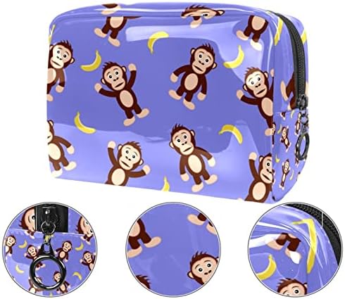 Tbouobt Gifts For Men Mulheres Bolsas de maquiagem Bolsa de higiene pessoal Pequenos sacos de cosméticos, cartoon Animal Monkey Banabas