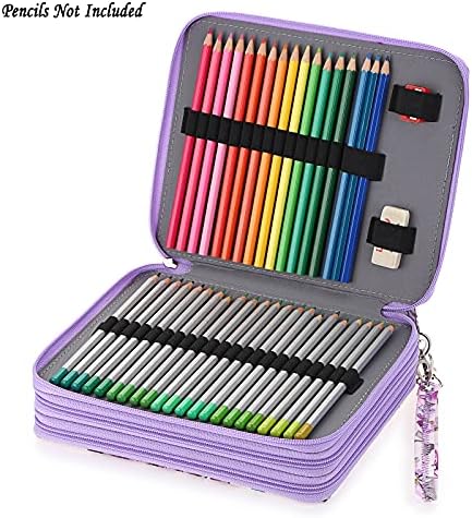 Caixa de lápis de cor Btsky- 120 slots Solder de lápis Bolsa de caneta Organizador de lápis de grande capacidade com alça de