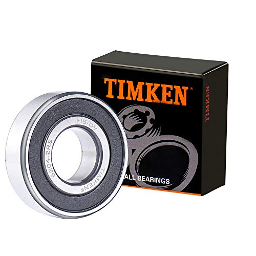 Timken 6204-2rs 2pack rolamentos de vedação de borracha dupla 20x47x14mm, desempenho pré-lubrificado e estável e mancais de esferas de ranhura profunda e econômica