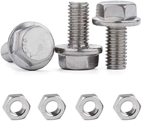 10set M8-1.25 x 20mm Flangeed Hex Hex Bolts Flange Hexagon parafusos e porcas hexadecimais, 304 Aço inoxidável A2-70,