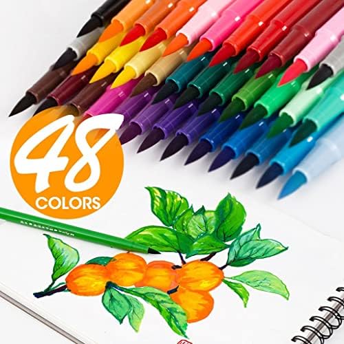 Trexd 36-48 coloridas laváveis ​​marcadores de arte de aquarela escova caneta para periódicos canetas pintando suprimentos de cor de água desenho de cor de água