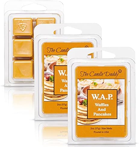 A vela papai W.A.P. - Waffles e panquecas - waffles e panquecas com xarope e derretimento perfumado com manteiga - cubos de cera de