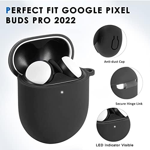 LDSXAY Compatível com a capa de caixa do Google Pixel Buds Pro 2022, case de proteção à prova de choque de silicone suave com