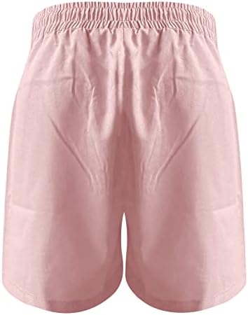 Mulheres shorts de cintura alta casual calça de linho confortável shorts shorts de suma de matriz bermuda bermuda de cordão com bolsos