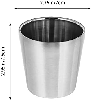 Upkoch 12pcs caneca empilhável caneca portátil à prova de ferrugem home metal vidro para lasca de uísque de backing segura de várias funções