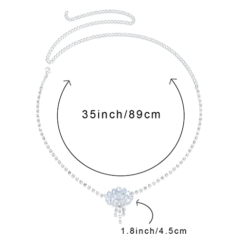 Flatser Rhinestone Cabeça de casamento Cadeia Silver Tassel Capace Chain Costume Acessórios de cabelo para mulheres e meninas