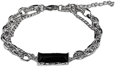 Jóias Conjunto para Prom Black Silver Colar Bracelet Stone preto para homens Jóias de noiva Conjunto para Pérola