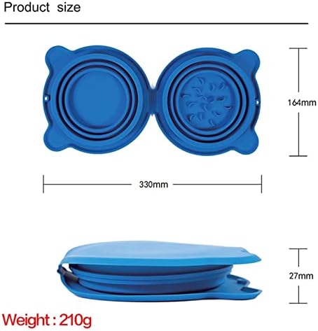 Cama de animais de estimação de lampe, tigela de estimação de silicone dobrável Tigela portátil de pet tigela dobrável