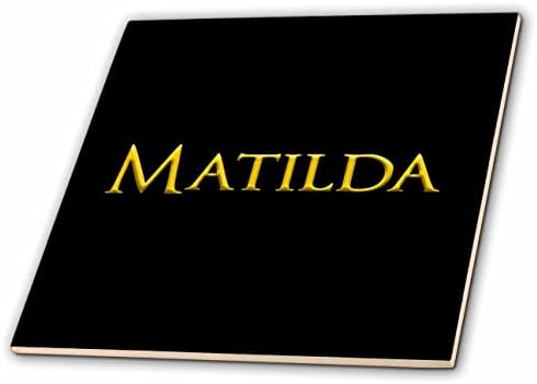 3drose Matilda Nome da garota popular nos EUA. Amarelo no talismã negro - azulejos