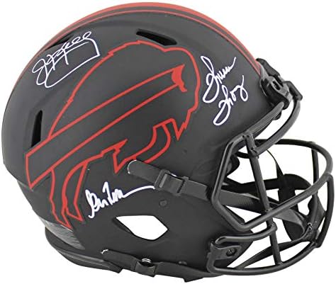 Bills Kelly, Thomas & Reed assinou Eclipse Speed ​​Compresa Speed ​​Proline Helmet JSA - Capacetes NFL autografados