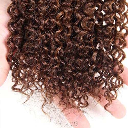 Pacacos marrons escuros Destaque Hair 3 Pacote P4/30 Onda encaracolada Remy Hair Remy 3 pacote de cabelo Pacote de trama