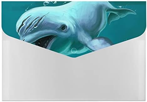 Pasta de arquivos de expansão de baleia beluga portátil 6 bolsos acordos titulares de documentos de documentos de documentos