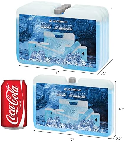 Pacotes de gelo oco com extremus Icy para lancheiras, pacote de gelo reutilizável para o pacote mais frio e duradouro e de congelador leve e duradouro para a lancheira