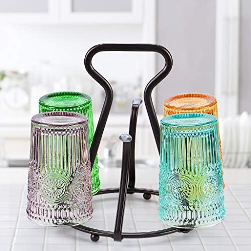 Skelang Cup Rack, suporte de secagem de copo 6 ganchos de proteção de silicone, organizador de caneca de copo de metal, porta -copo de bancada para garrafa, copo, caneca