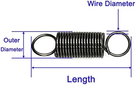 Extensão de tensão de tensão metálica Ambayz diâmetro de espumada de 2,3 mm 2,5 mm 2,6 mm 3,0 mm de bobina dupla de diâmetro de bobina dupla 13-32 mm Material de aço de 300 mm/1 pcs/3 * 19 * 300mm