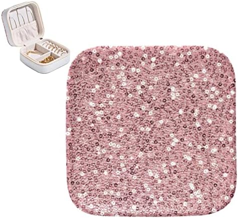 Caixa de jóias para mulheres rosa lantejoulas de jóias armazenamento de caixa para colares Brincho