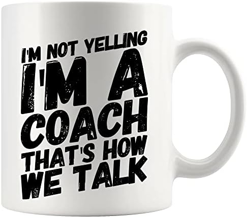 PanVola não estou gritando, sou um treinador de ginástica de trens de ginástica de membros da equipe Apreciação Inspirational Motivational Ceramic Coffee Caneca