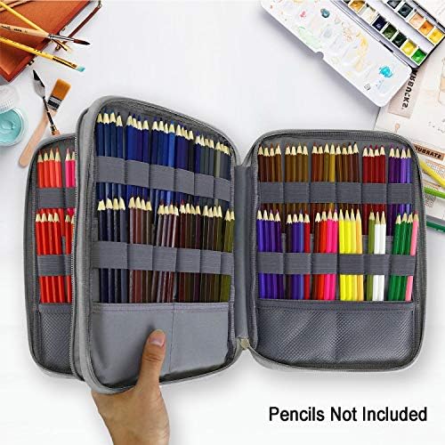 YouShares 192 caça a lápis colorido, bolsa de caneta de caneta de porta de lápis de grande capacidade com zíper para lápis para colorir
