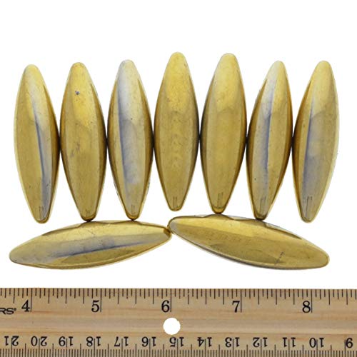 Materiais de Fantasia: 50 PCs grandes ovais de hematita magnética dourada - 2,4 polegadas x 0,67 polegadas - ímãs de ferrite