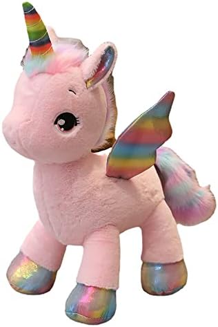 Belo huggable fofo unicórnio sonho arco -íris brinquedo brinquedo rosa cavalo doce menina decoração de casa travesseiro de dormir