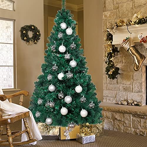 Lulu Home Christmas Ball Ornaments, 20 ct de decorações de árvores de Natal pré-criticadas, bolas de férias em prata 3.15