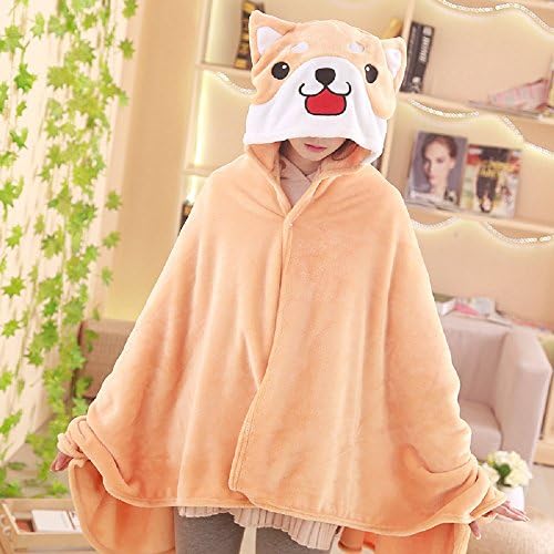 Baimore Home Use roupas moletom de moletom de moletom de coral fofo Celvet de manga comprida com 3D Shiba Inu Dog Ear e