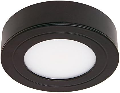 Iluminação de armácas 223413 Purevue LED Puck Light em um acabamento preto, branco brilhante