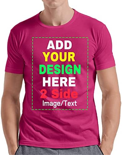 Camisetas personalizadas para homens, camisetas personalizadas projetam sua própria imagem Text T-shirt Cotton Tee Front/Back Print Pai Presentes