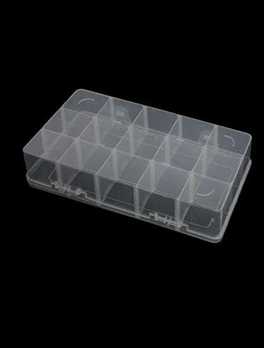 X-Dree destacável 15 slots de componentes de parafuso retângulo branco transparentes Caixa de armazenamento Recipiente (Contened