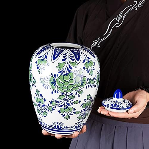 Mopoq novo chinês clássico pintado à mão Jar vaso de cerâmica ornamentos de entrada verde sala de estar bogum moldura armário