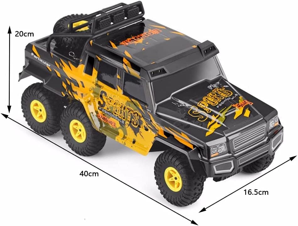 1/18 Controle remoto de seis rodas Monster Truck 6wd Controle remoto veículo off-road 2.4g Carro de controle remoto Dual Bateria de