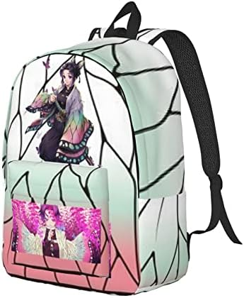 Homraa Demon Anime Shinobu Kocho Backpack Mulheres Mulheres Estudantes Backpack de moda da escola para fãs de anime Homens meninos