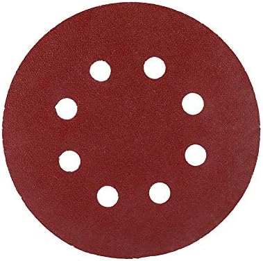 Fafeicy 10pcs Lixando discos de 125 mm de polimento de lixamento vermelho discos de 8 orifícios de areia de areia usada