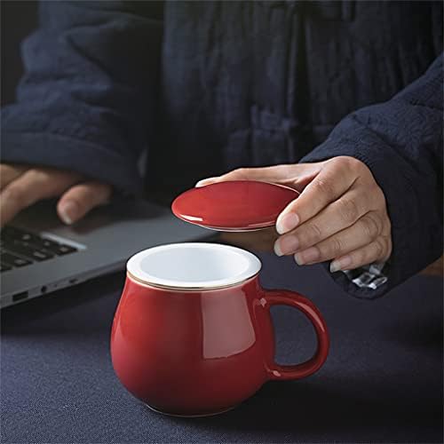 Zhuhw filtro de cerâmica xícara de chá com tampa colorido em casa xícara pessoal xícara de chá de chá de chá de chá