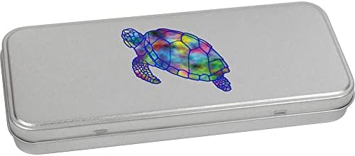 Azeeda 'Turtle multicolorida' Metal Articled Stationery Tin / Storage Box
