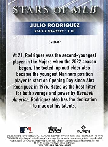 2022 Topps Update Stars of MLB Baseball Smlb-87 Julio Rodriguez ROOKIE CARD