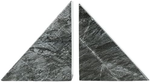 Mygift pesado preto em mármore decorativo Livros com design de triângulo e fundo não deslizante, rolagem de livros de desktop de