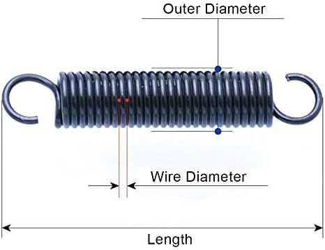 Substitua o fio da mola sobressalente Dia 0,6mm Extensão pequena mola externa DIA 5mm Comprimento de aço 15-60mm mola de tensão