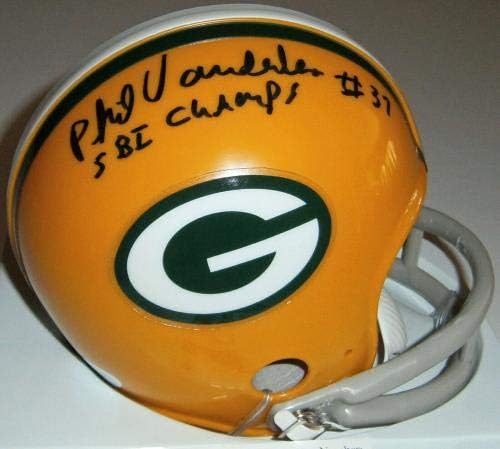 Packers Phil Vandesea assinou mini capacete com SB I Champs JSA CoA Autograf