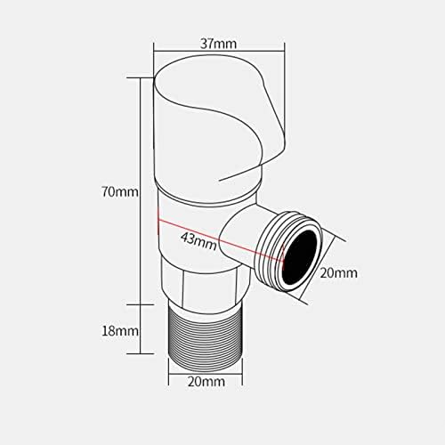 Válvula para torneira do banheiro, válvula de água do vaso sanitária preta, válvula desligada de latão de 1/2 polegada para chuveiro, válvulas de torneira para pia da cozinha, para o banheiro, preto a