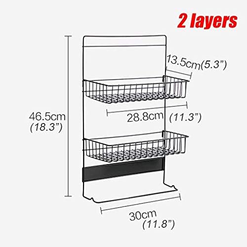 Plataforma lateral da prateleira lateral do rack de refrigerador xjjzs, 2 camadas de suprimentos de cozinha multifuncional