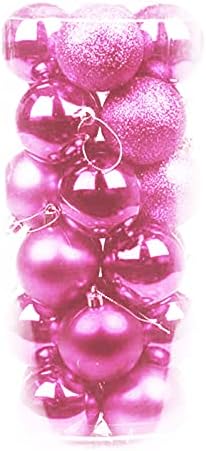 Soaoun Christmas Ball Ornings for Christams Decorações - Bolas de Natal de Natal Bulbos de Natal para árvore de Natal, férias, casamento, festa rosa 4cm