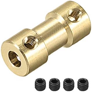 UXCELL de 3 a 4 mm de acoplamento rígido, 20 mm de comprimento de 9 mm de diâmetro, conector do acoplador de eixo de cobre, tom