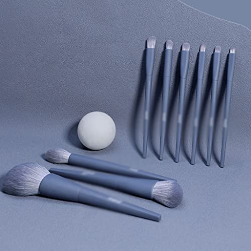 9 pincéis de maquiagem azuis Definir pincéis completos corarem pincelas de sombra para os olhos solteiros ferramentas