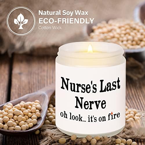 Petalsun Nurse Gifts for Women, Enfermeiras Semana Presentes Em massa 2023 - Vela de cera de soja natural de lavanda artesanal - vela engraçada de enfermeira, presentes para enfermeiros, graduação, aniversário, agradecimento para enfermeiros.