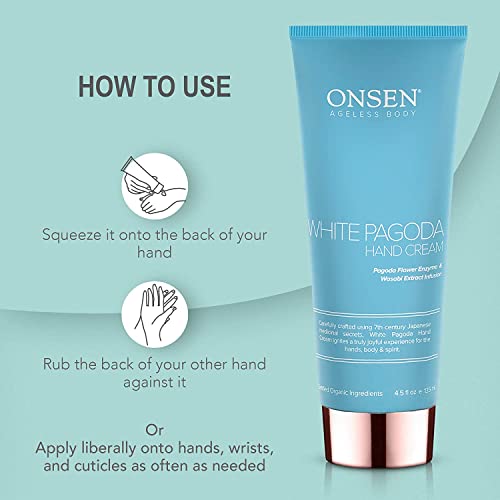 Onsen Secret Anti Envelhing Hand Firming Cream & Foot Cream para pacote de saltos rachados seco. Ingredientes orgânicos infundidos para pele clara e rica em umidade