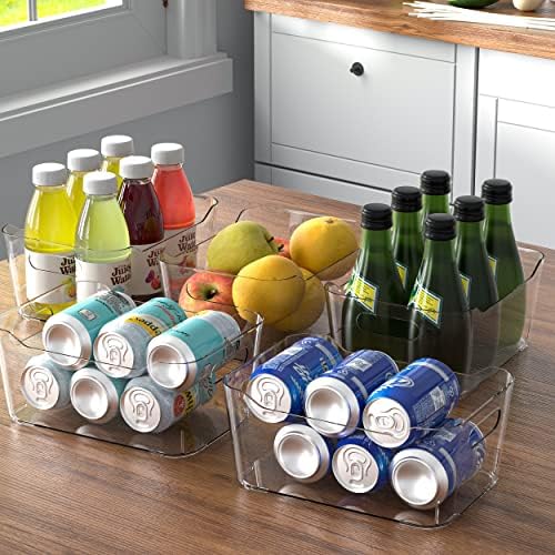 Caixas de organizadores de plástico DDG, caixas de organizador de geladeira de 6 embalagem, caixas transparentes de uso múltiplo