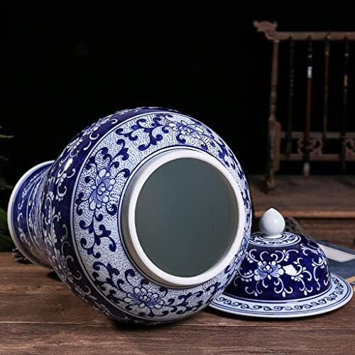 Frascos de cerâmica, jarro de chá, frascos de armazenamento em estilo chinês, vasos de vasos azul e branco de gengibre